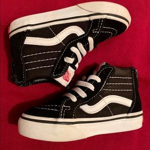Black and white vans high tops - Toddler size 6.5